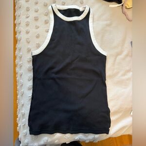 Abercrombie & Fitch Essentials Black Tank with White Trim